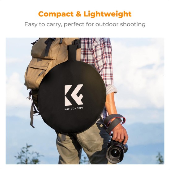 K&F Concept 100cm by 150cm 5-in-1 Oval Foldable Reflector